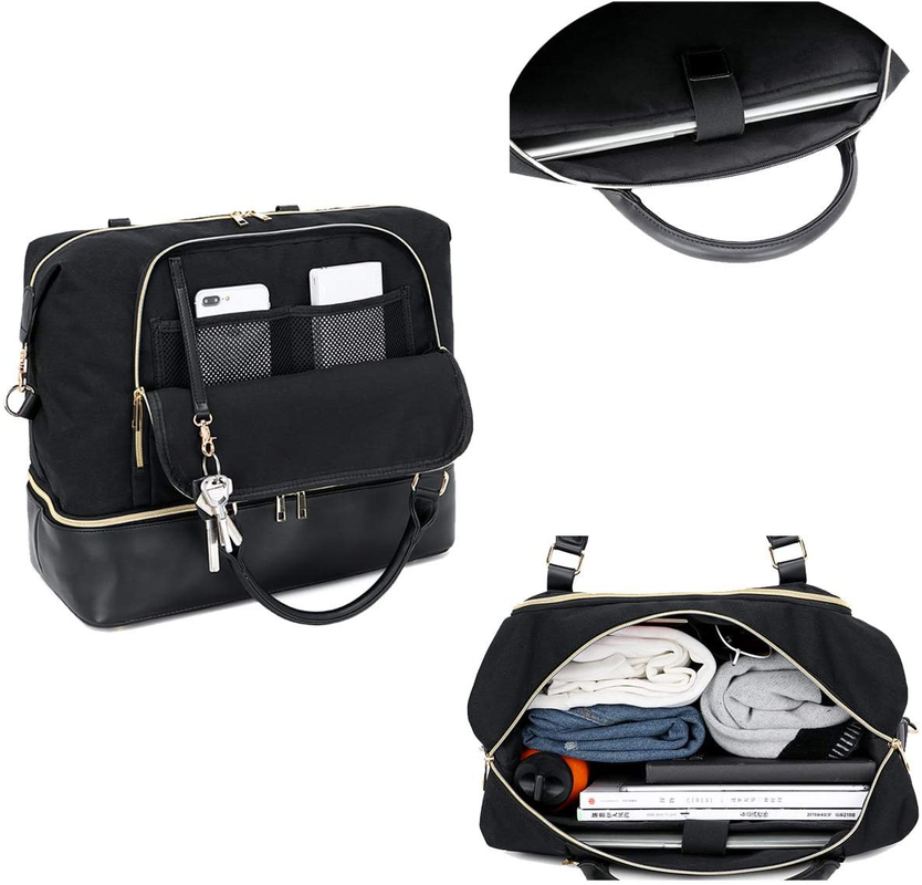 Saco de couro do curso do Duffel dos homens das mulheres com luva 17.3x14.5x8.3 do trole”