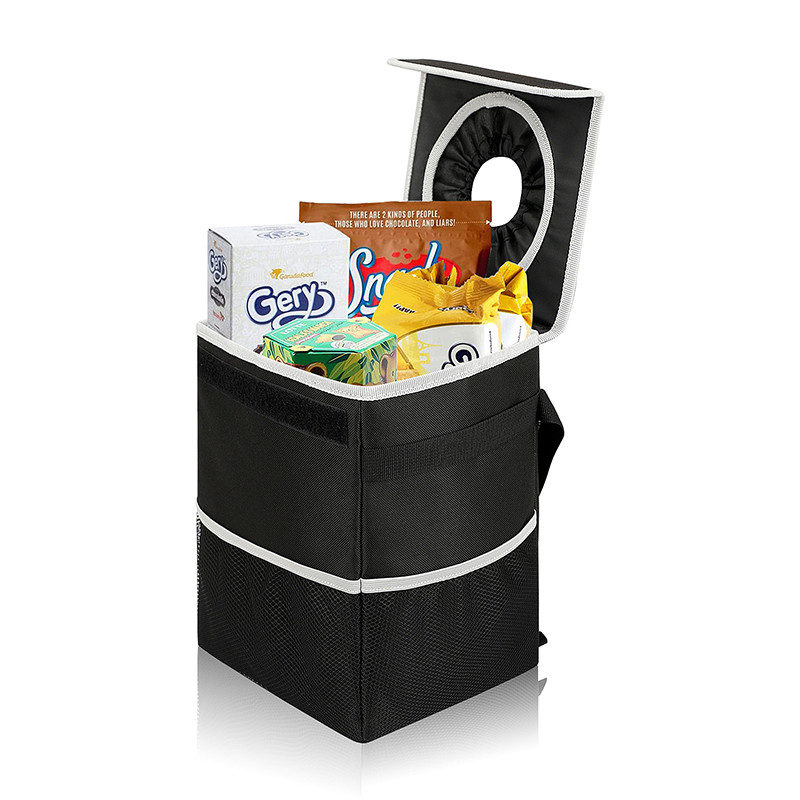 Lixo 8.4x7.4x10.4 da tampa do escaninho de lixo da prova do escape de Bags Black Hanging do organizador do carro do lixo”