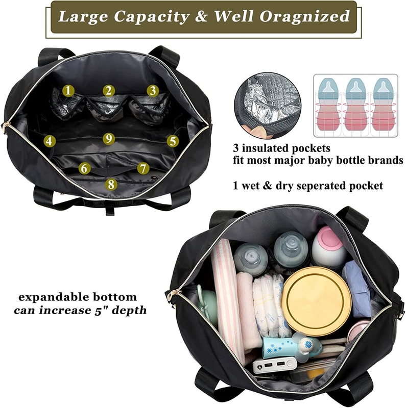 Bolsos bonitos macios de Tote Bags Small Insulated Bottle do tecido para recém-nascido personalizados