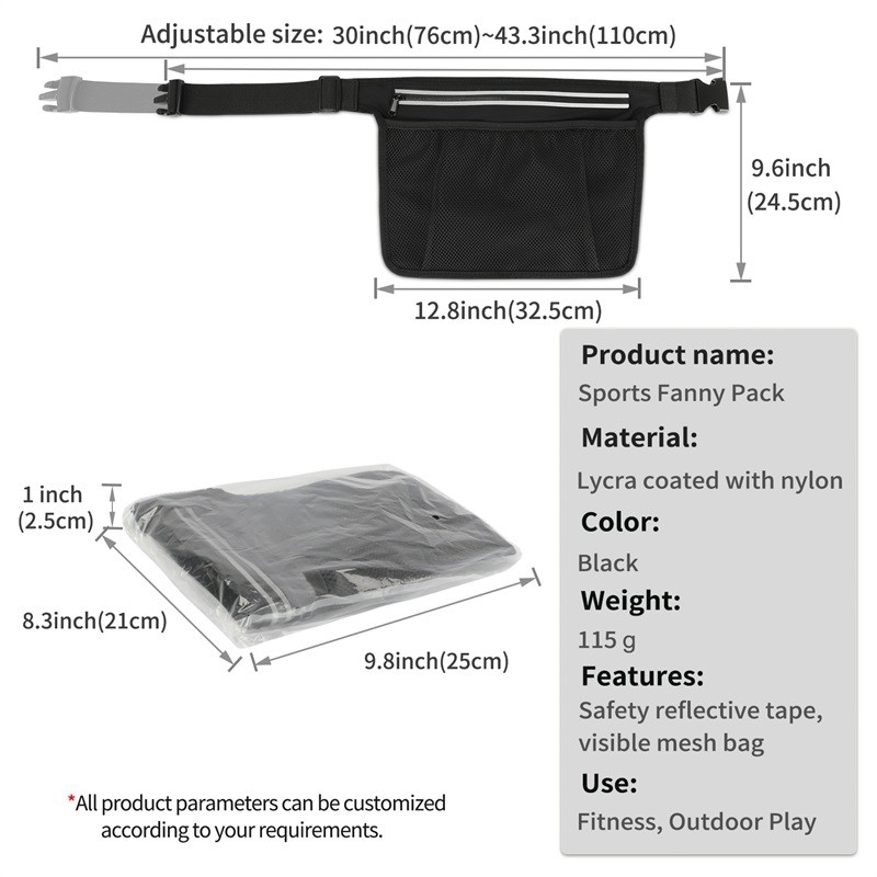 4,5 x 5,5 12.8X9.6 Fanny Pack Belt Crossbody Bag de acampamento Biking Hig