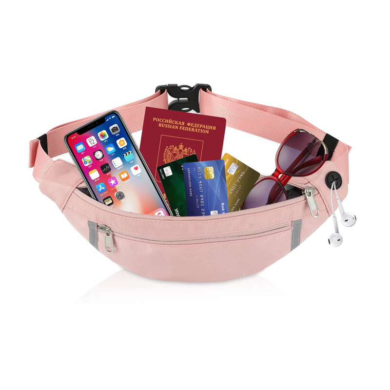 Carteira Fanny Pink Pouch Waist Bag do ombro que caminha a cruz - corpo para as mulheres 12.8X9.6”