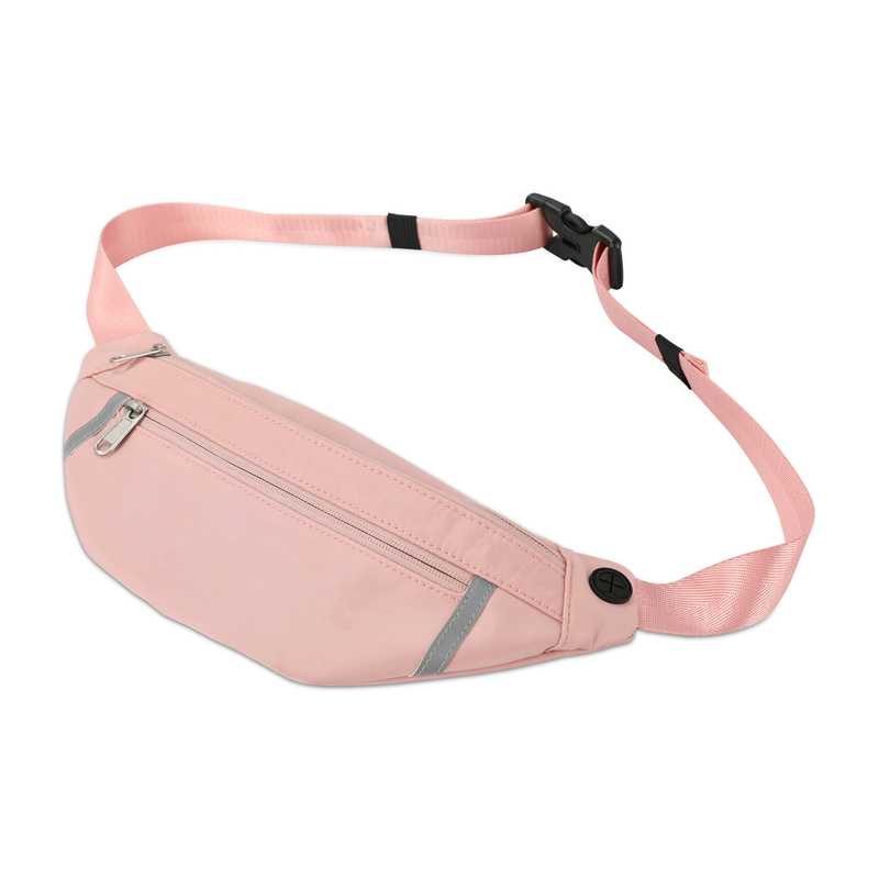 Carteira Fanny Pink Pouch Waist Bag do ombro que caminha a cruz - corpo para as mulheres 12.8X9.6”