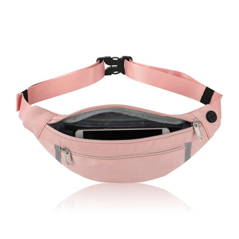 Carteira Fanny Pink Pouch Waist Bag do ombro que caminha a cruz - corpo para as mulheres 12.8X9.6”