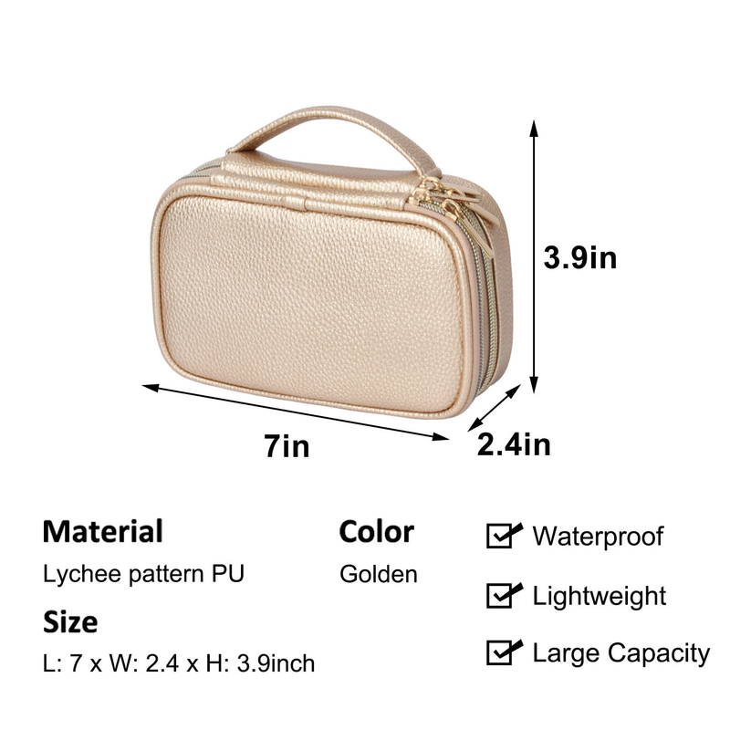 Exemplo 7x2.4x3.9 de Pouch Earring Travel do organizador de 2 malotes do saco do armazenamento da joia da camada”