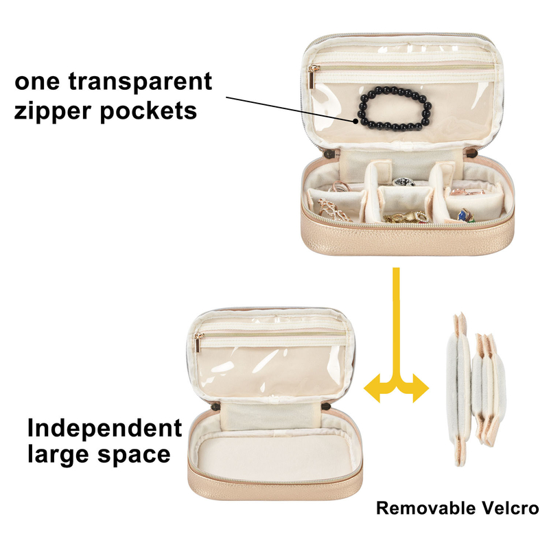Exemplo 7x2.4x3.9 de Pouch Earring Travel do organizador de 2 malotes do saco do armazenamento da joia da camada”