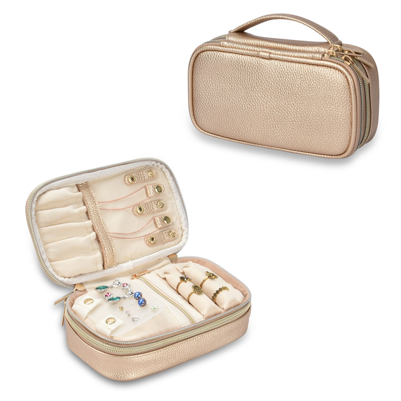 Exemplo 7x2.4x3.9 de Pouch Earring Travel do organizador de 2 malotes do saco do armazenamento da joia da camada”