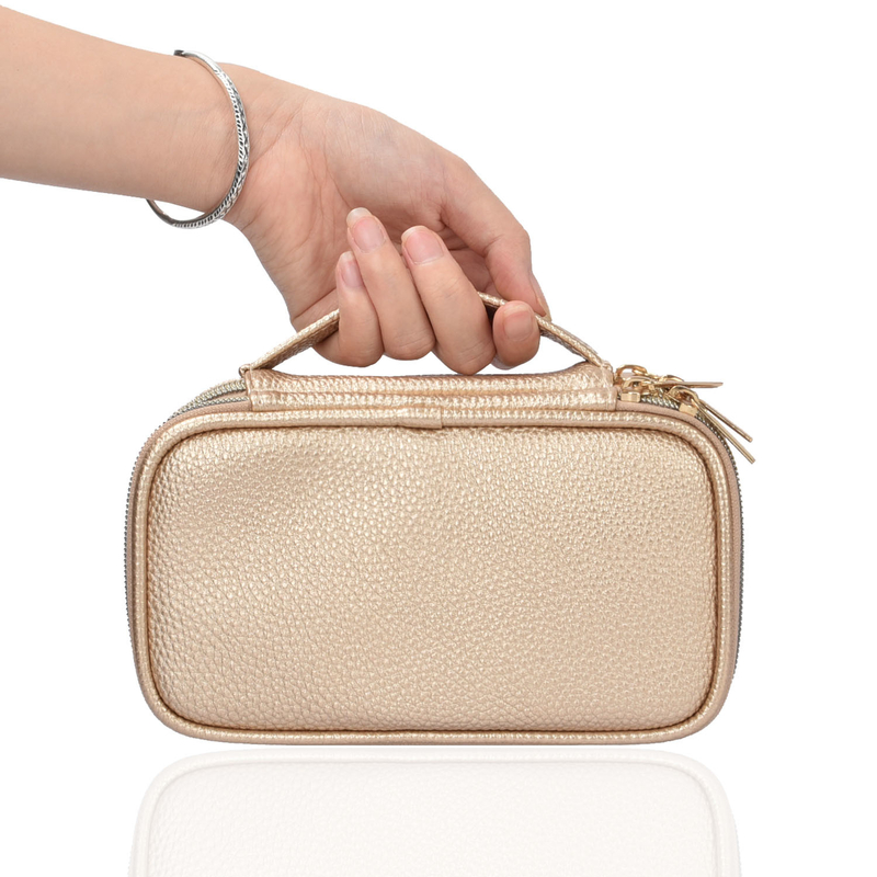 Exemplo 7x2.4x3.9 de Pouch Earring Travel do organizador de 2 malotes do saco do armazenamento da joia da camada”
