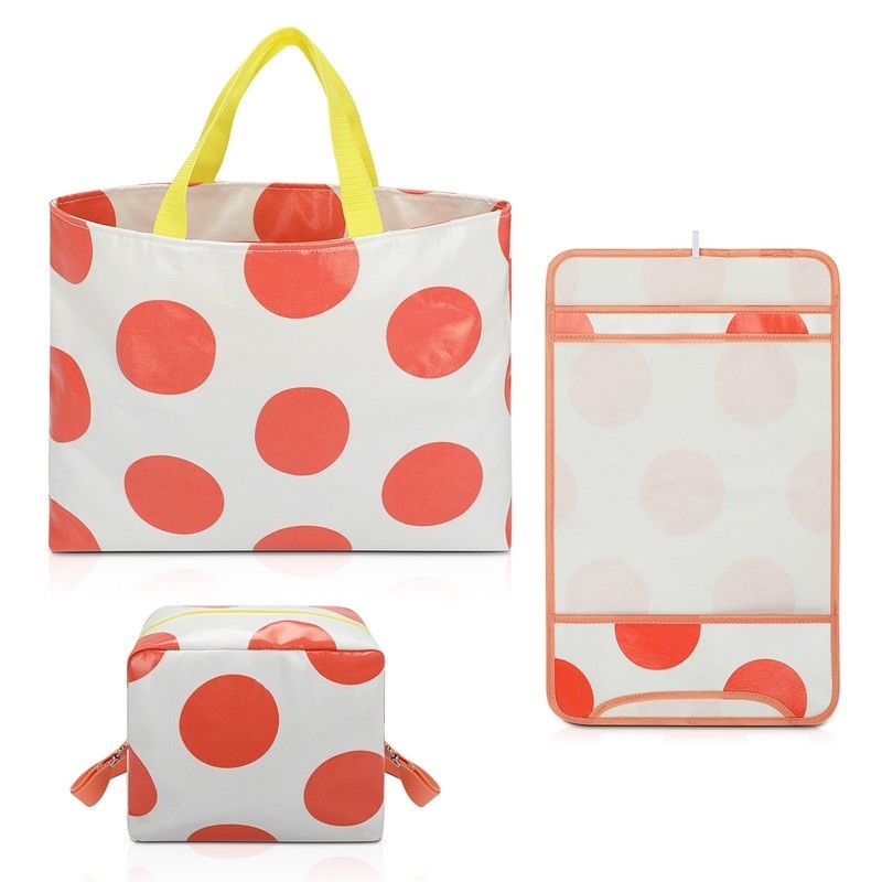 A lona de dobramento Tote Shopping Bag Large bolsas de 3 blocos franze as carteiras 15.5X12.5”