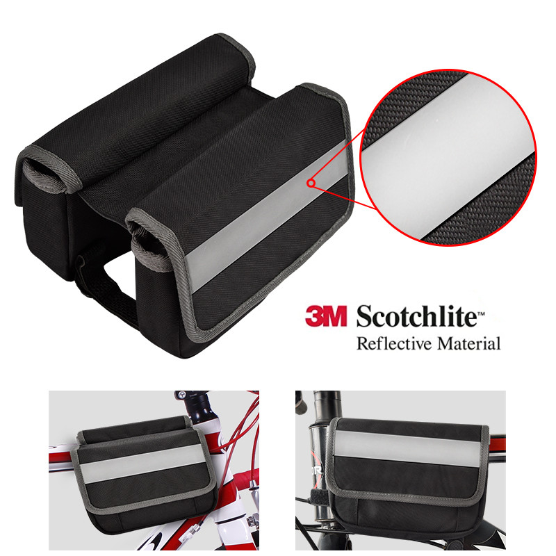Parte traseira impermeável do grande saco da bicicleta do telefone sob o malote da tira reflexiva de Seat para dar um ciclo 7X6X5”