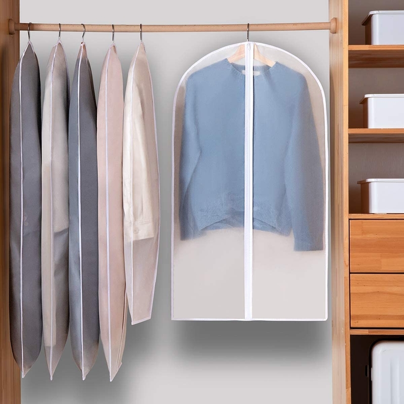 O saco de vestuário de suspensão claro do curso do curso do Pvc para vestidos longos veste o zíper completo