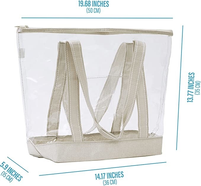 PVC transparente Tote Bag Stadium Outdoor Beach 14x5x13 do portador amigável claro dos sacos de compras de Eco”