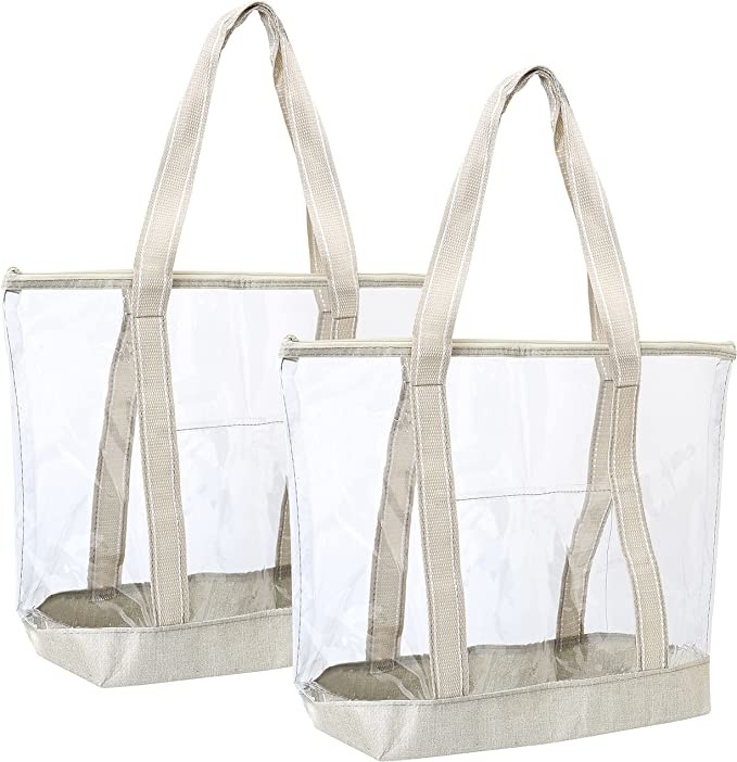 PVC transparente Tote Bag Stadium Outdoor Beach 14x5x13 do portador amigável claro dos sacos de compras de Eco”