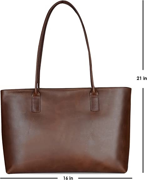Portátil de couro Tote Bag do computador de pasta do vintage, mala a tiracolo do escritório do trabalho 16x21
