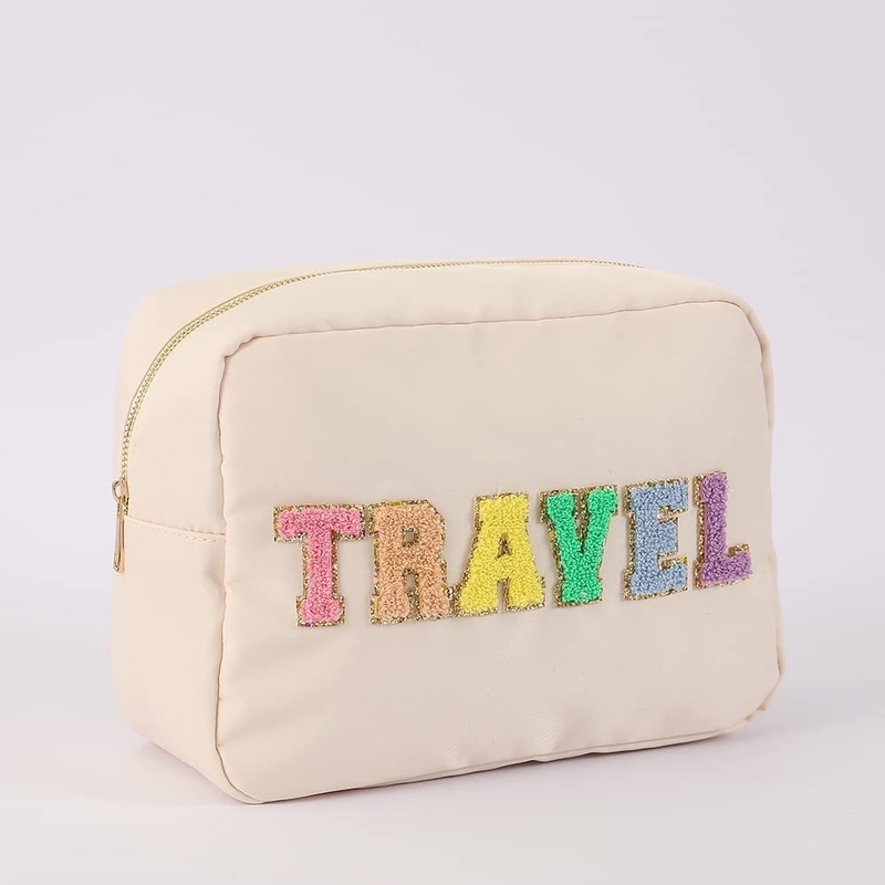 Bolsa de maquiagem super extra grande à prova d'água, bolsa de cosméticos de viagem para mulheres