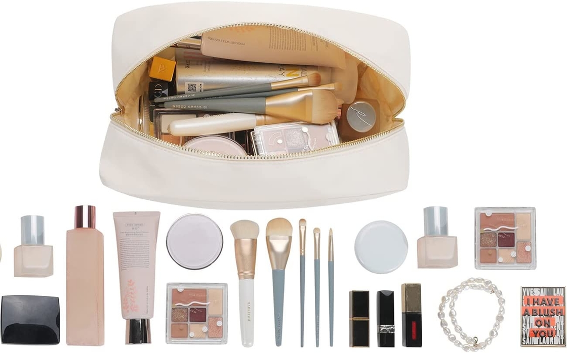 Bolsa de maquiagem super extra grande à prova d'água, bolsa de cosméticos de viagem para mulheres