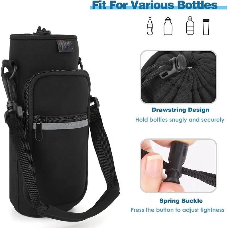 3.3 X 10,6 polegadas Neoprene impermeável porta garrafa de água viagem isolado térmico portátil