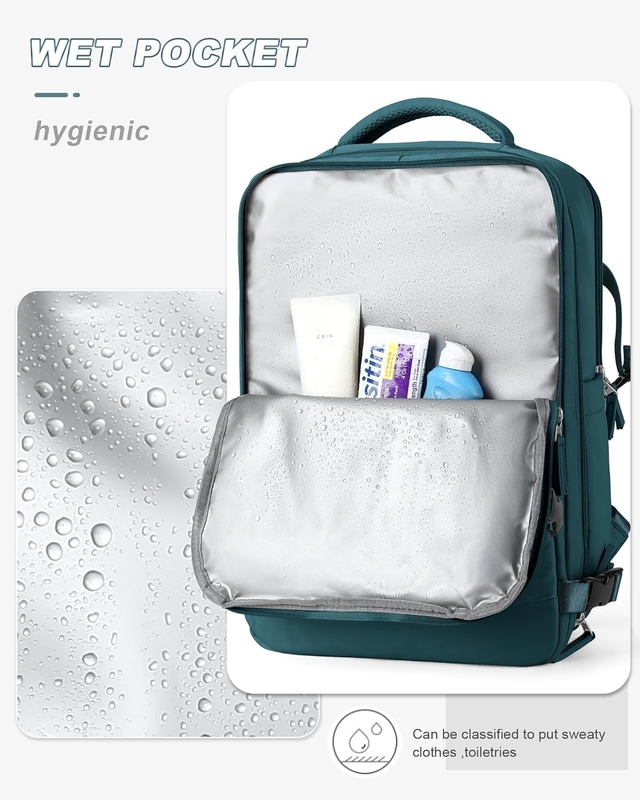 Companhia aérea impermeável aprovada Carry On Laptop Faculdade Caminhadas Mochila de viagem Com compartimento de sapatos Para mulheres Homens