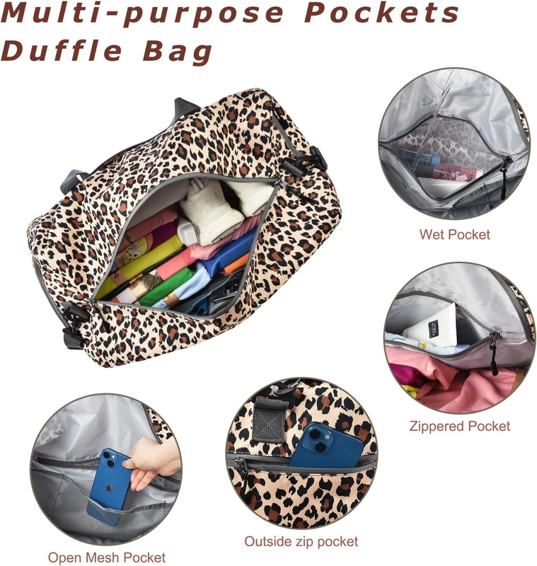 Bolsa de viagem dobrável de 50L de grande capacidade, de fim de semana, necessidades essenciais para o hospital, de noite, de ginástica, com compartimento de sapatos