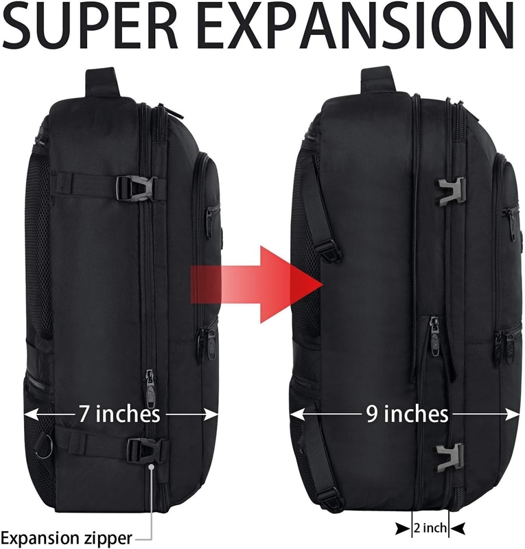 Negro 40L Expandivel Saco de Bagagem de Carregamento de Voo Saco de Viagem de Duffel Aprovado para Exterior