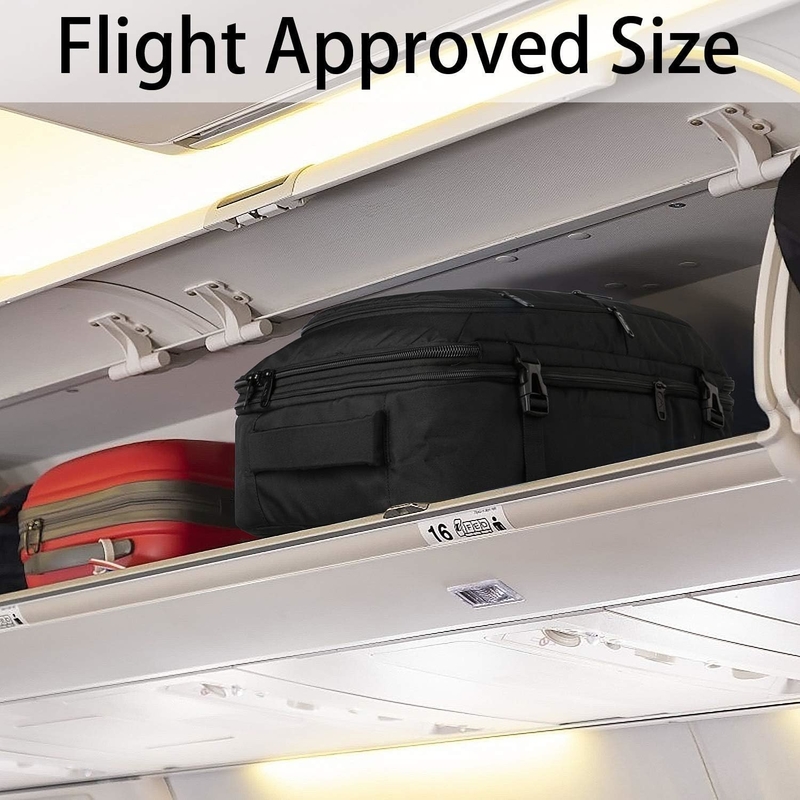 Negro 40L Expandivel Saco de Bagagem de Carregamento de Voo Saco de Viagem de Duffel Aprovado para Exterior