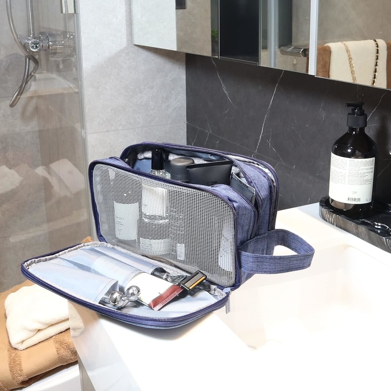 Navy Blue Organizador de higiene resistente à água Dopp Kit Saco de viagem para acessórios de viagem Toiletries
