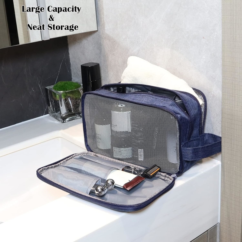 Navy Blue Organizador de higiene resistente à água Dopp Kit Saco de viagem para acessórios de viagem Toiletries