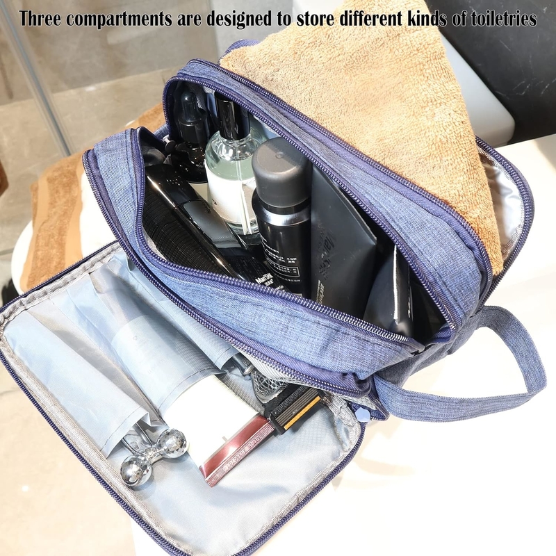 Navy Blue Organizador de higiene resistente à água Dopp Kit Saco de viagem para acessórios de viagem Toiletries