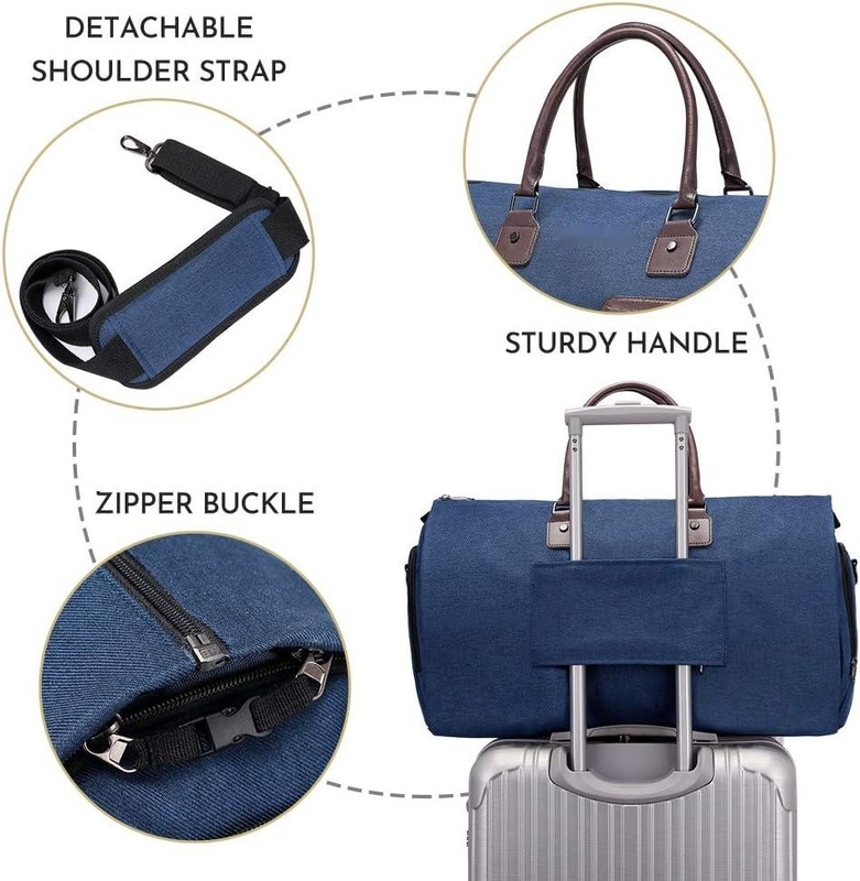 Carry On Large Blue 2 In 1 Hanging Bag Maleta de viagem personalizada com saco sanitário