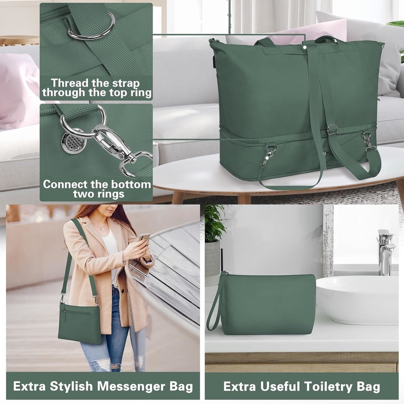 Carry On Tote Expansível Weekend Gym Duffle Custom com compartimento de sapatos e bolso molhado