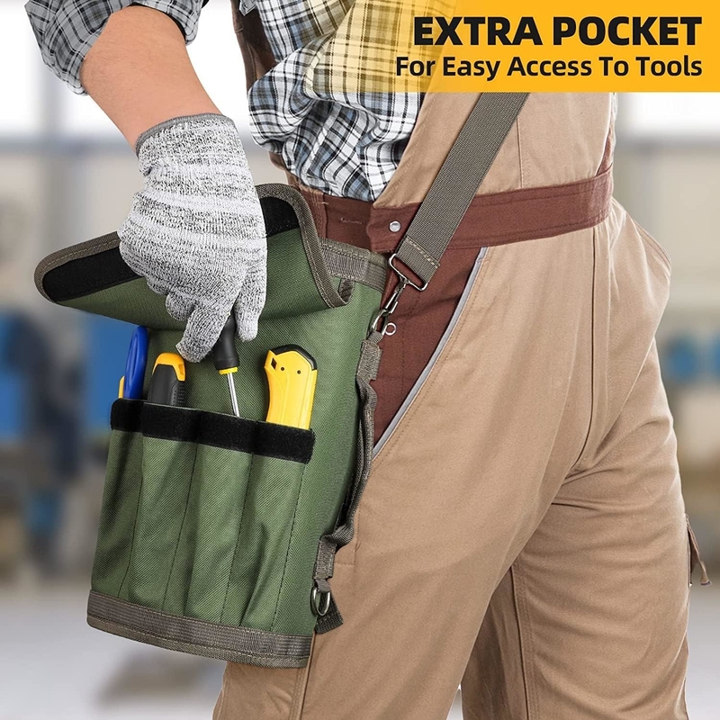Green Waterproof Heavy Duty Portable Tool Roll Up Bag Removível Zipper Pouch Para Homens Mulheres