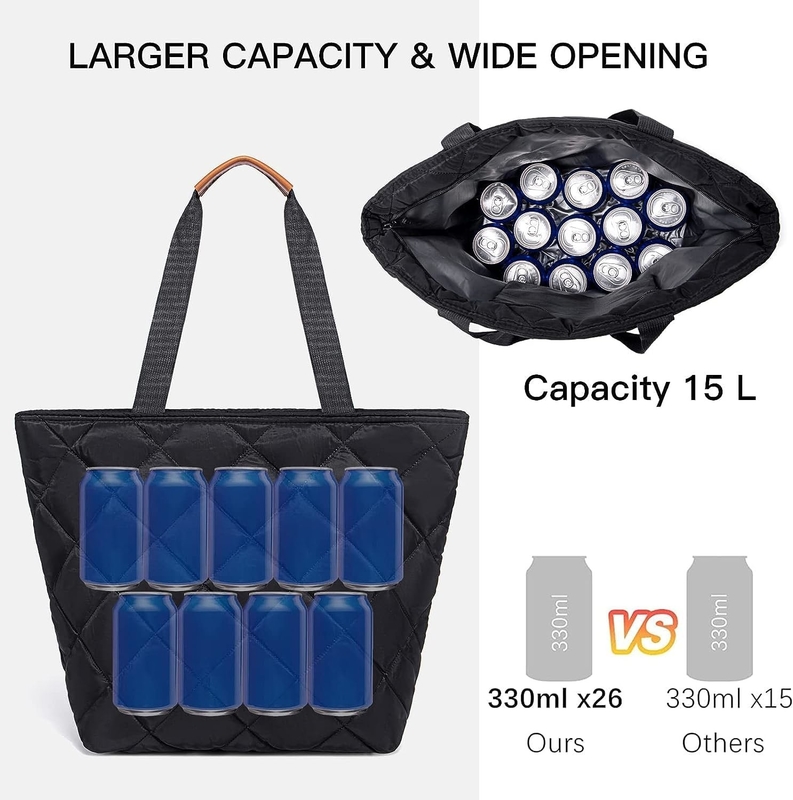 Transporte Saco grande isolado reutilizável de mercearia Tote Picnic Custom Travel Cooler Bag Para alimentos frios ou quentes