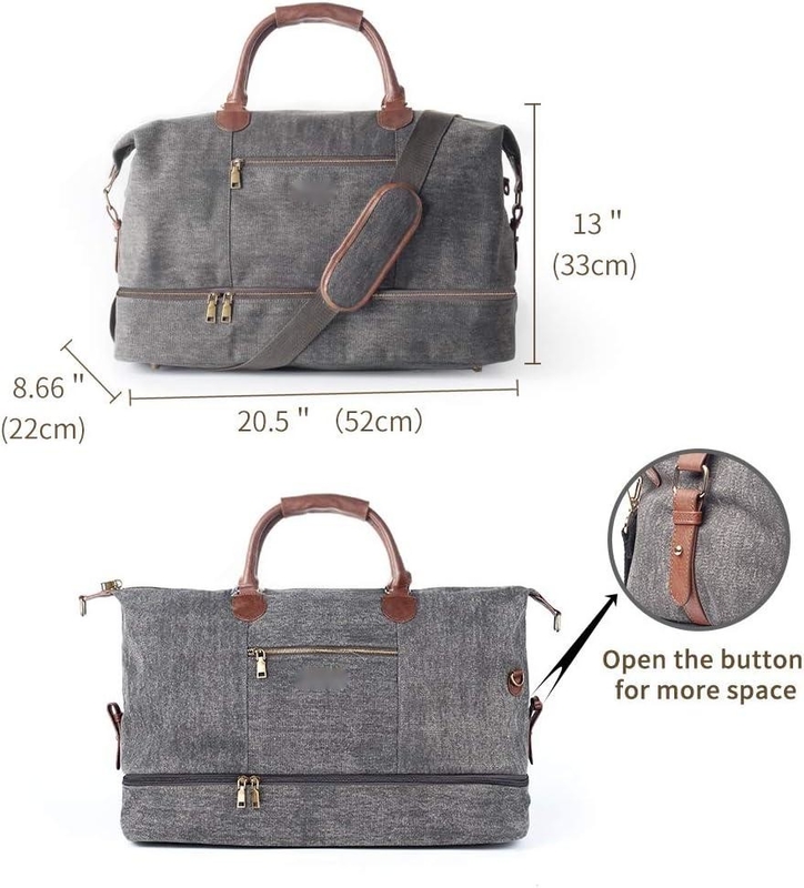 Saco de viagem de fim de semana com bolsa de sapatos