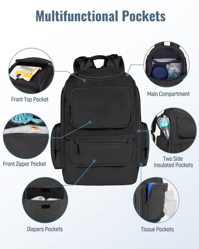 Saco de viagem personalizado com 2 bolsos isolados laterais para homens mulheres