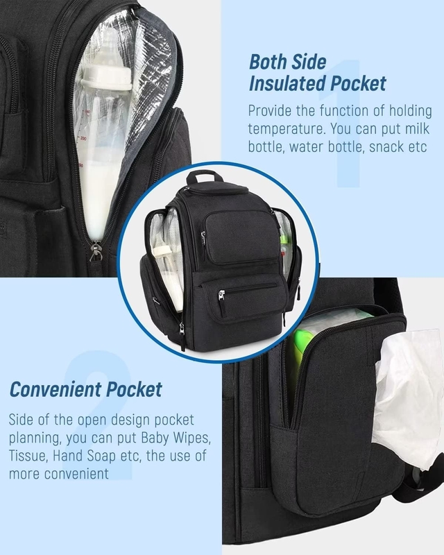 Saco de viagem personalizado com 2 bolsos isolados laterais para homens mulheres