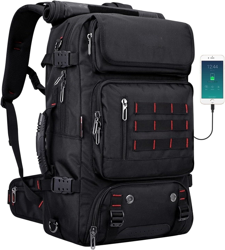 Black Large Capacity Airline Approved Cabrioletable Nylon Carry on Custom Travel Bag para Homens