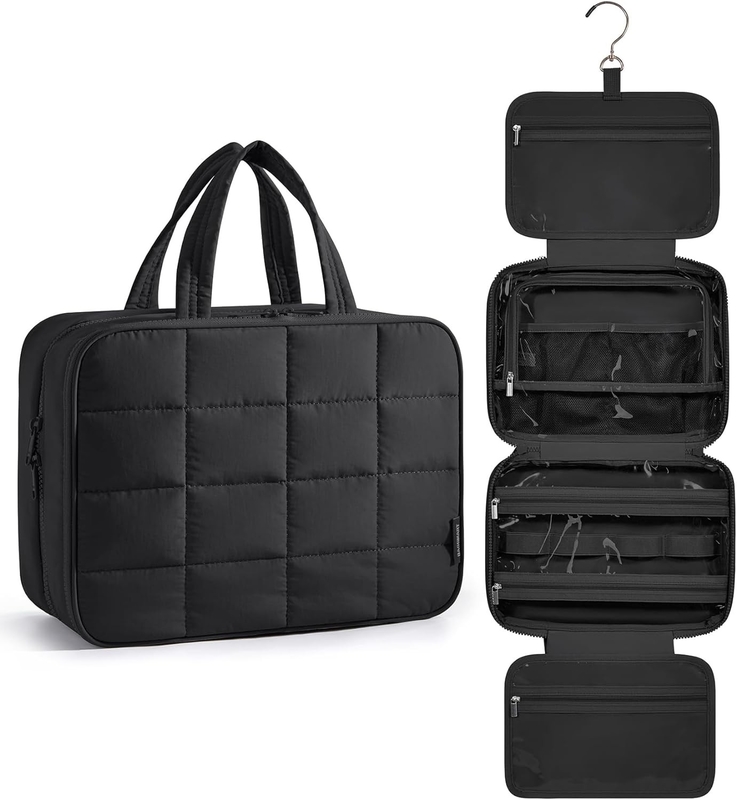 Black Large Carry-on Acessórios de Viagem Essentials Maquiagem Puffy Cosmética Custom Travel Bag com organizador de jóias