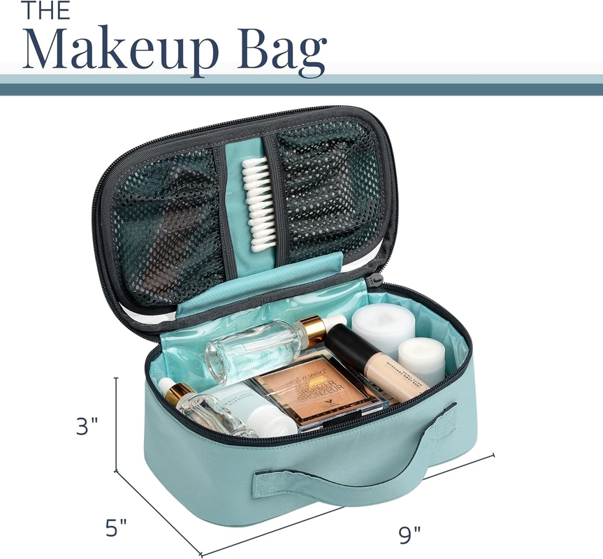 Ultralight Acessório Pendente Organizador Bolsa Maquiagem Teal em pó Bolsa de viagem personalizada com suporte de pincel