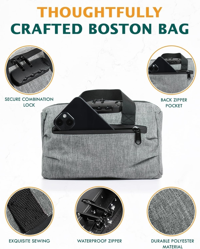 Ótimos presentes recipiente revestido de carbono carvão ativado Boston Custom Travel Proof Bag com fechadura combinada