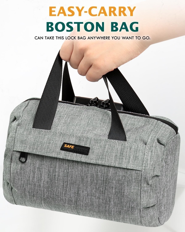 Ótimos presentes recipiente revestido de carbono carvão ativado Boston Custom Travel Proof Bag com fechadura combinada