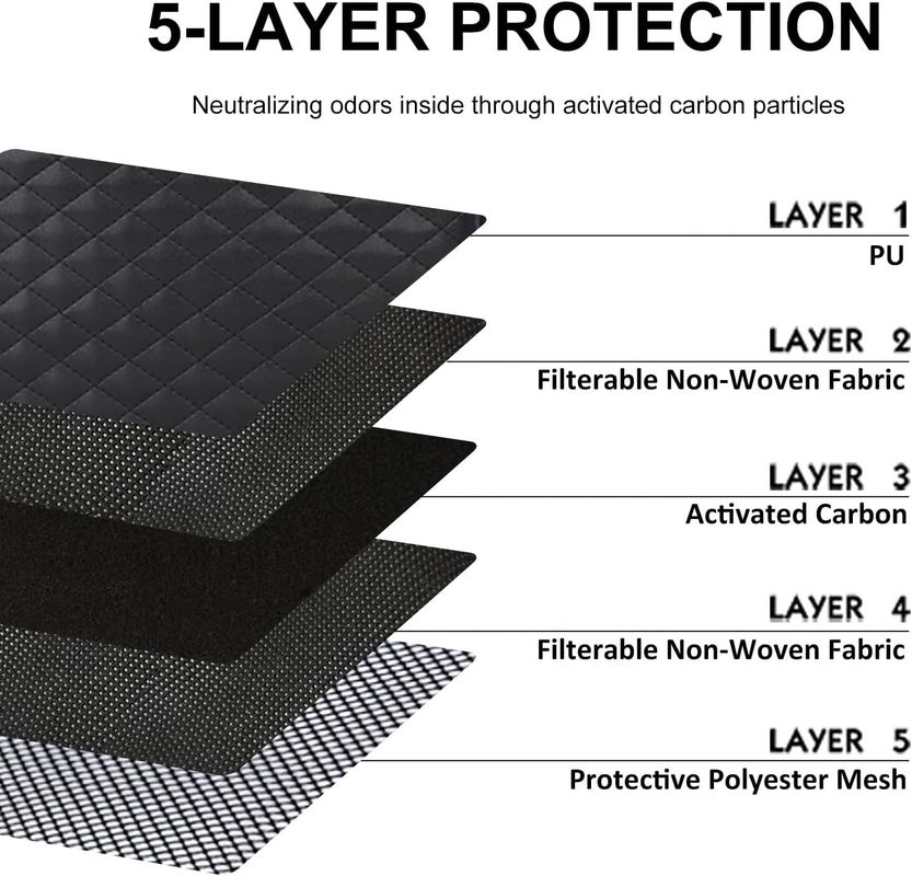 Saco de viagem à prova de cheiro de grande capacidade preto PU impermeável personalizado para homens com fechadura
