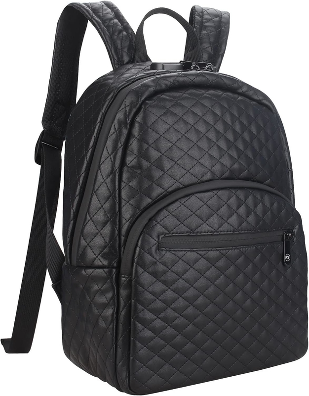 Saco de viagem à prova de cheiro de grande capacidade preto PU impermeável personalizado para homens com fechadura