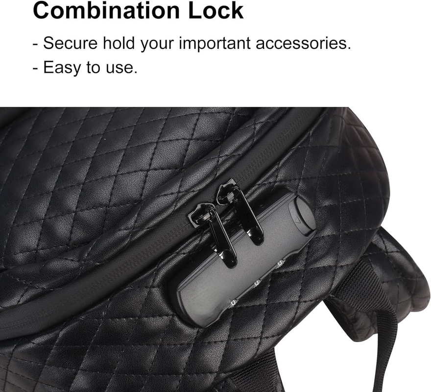 Saco de viagem à prova de cheiro de grande capacidade preto PU impermeável personalizado para homens com fechadura