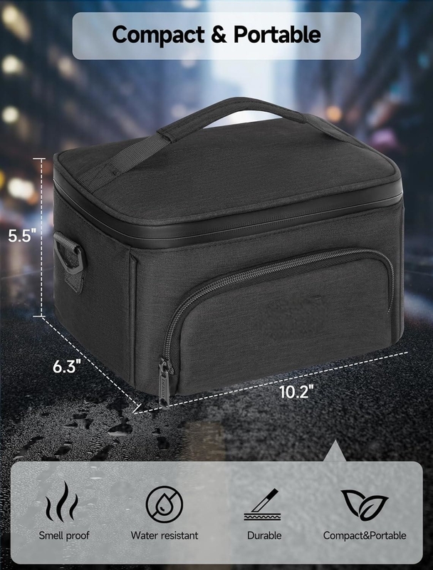 Saco portátil resistente a odores e odores de viagem personalizado de grande capacidade com separadores removíveis