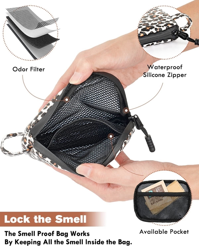Medicamento durável Proof de odor revestido de carbono Inodor Smoking Pipe Stash Armazenamento Custom Travel Bag Proof de odor
