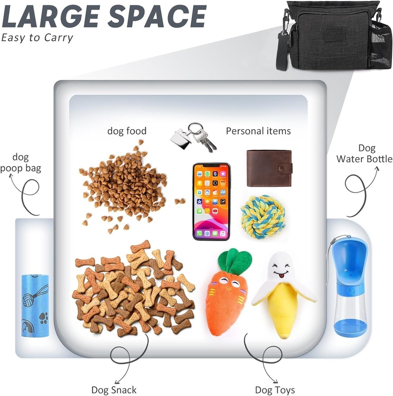 Portable Walking Fanny Pack Construído em Poop Custom com vários bolsos Regulable Shoulder Strap