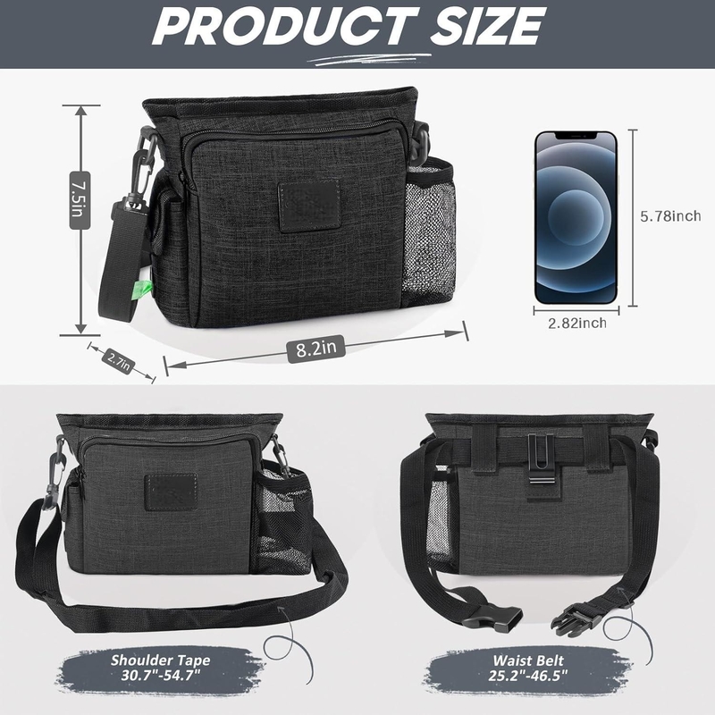 Portable Walking Fanny Pack Construído em Poop Custom com vários bolsos Regulable Shoulder Strap