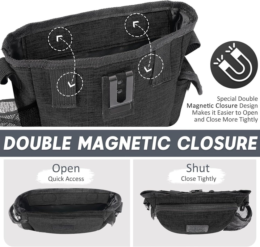 Portable Walking Fanny Pack Construído em Poop Custom com vários bolsos Regulable Shoulder Strap