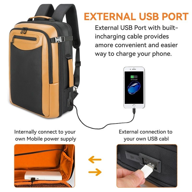 Trabalho Resistente à Água Escola Universitária Anti-roubo Empresarial Mochila portátil de viagem personalizada com porta de carregamento USB