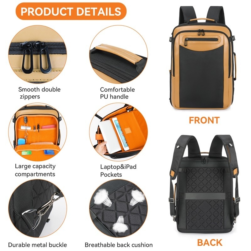 Trabalho Resistente à Água Escola Universitária Anti-roubo Empresarial Mochila portátil de viagem personalizada com porta de carregamento USB